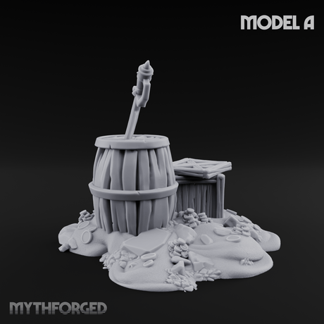 Wrecked Shipwreck Debris A Miniature for Dungeons and Dragons, Pathfinder or other TTRPGs
