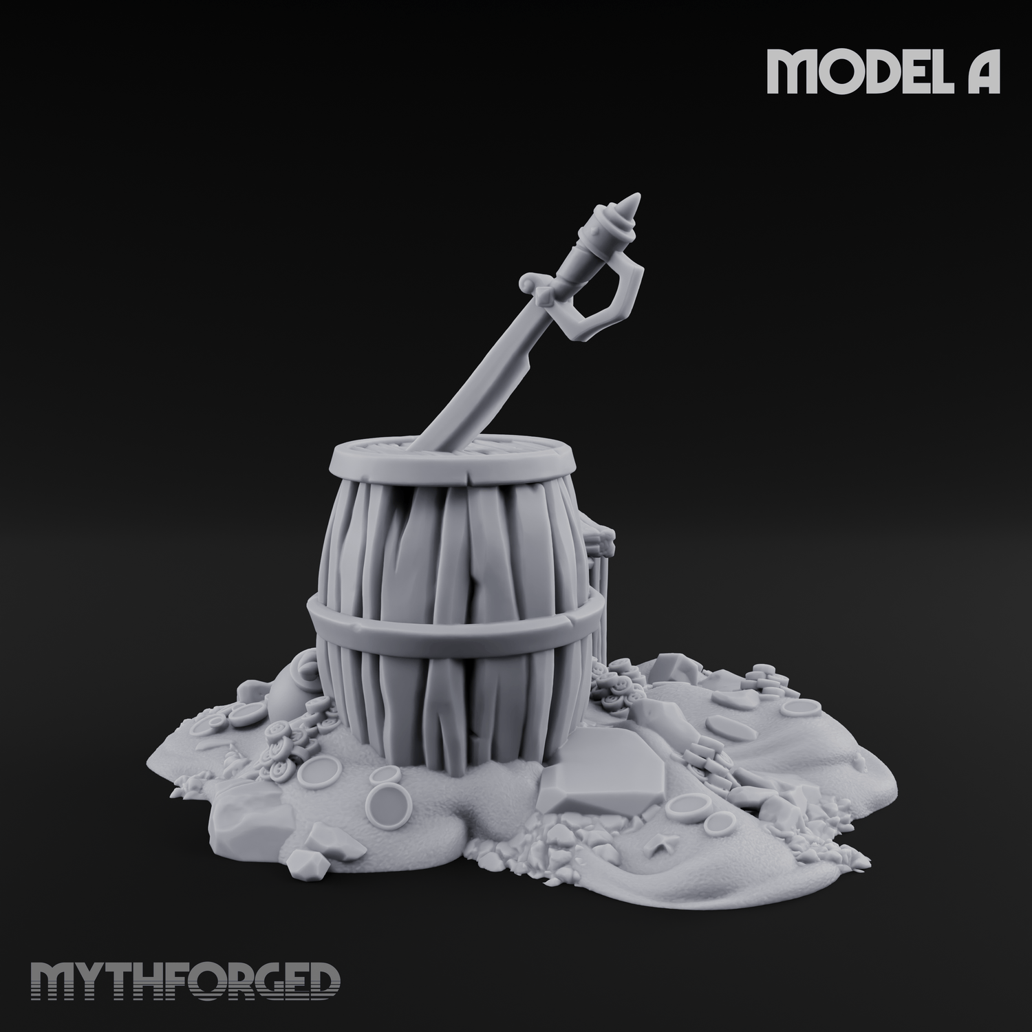 Wrecked Shipwreck Debris A Miniature for Dungeons and Dragons, Pathfinder or other TTRPGs