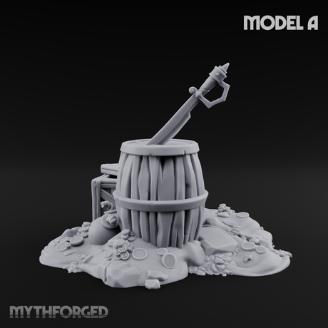 Wrecked Shipwreck Debris A Miniature for Dungeons and Dragons, Pathfinder or other TTRPGs