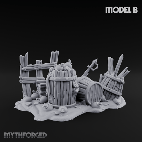 Wrecked Shipwreck Debris B Miniature for Dungeons and Dragons, Pathfinder or other TTRPGs