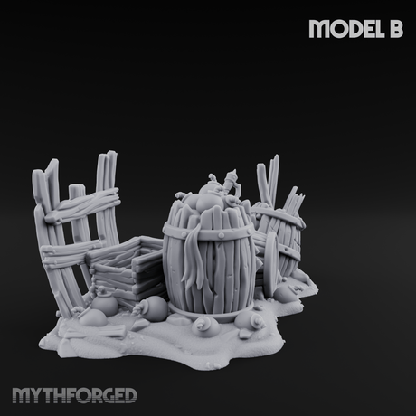 Wrecked Shipwreck Debris Miniature for Dungeons and Dragons, Pathfinder or other TTRPGs
