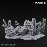Wrecked Shipwreck Debris B Miniature for Dungeons and Dragons, Pathfinder or other TTRPGs