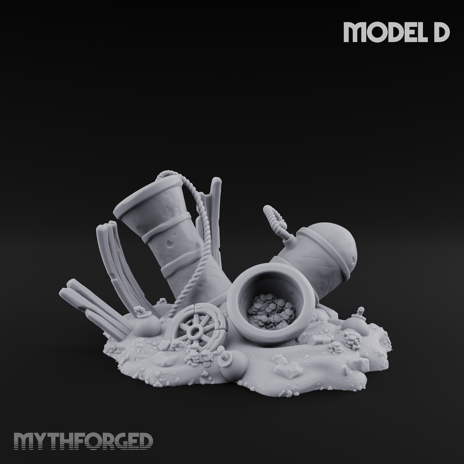 Wrecked Shipwreck Debris Miniature for Dungeons and Dragons, Pathfinder or other TTRPGs