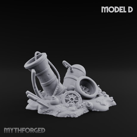 Wrecked Shipwreck Debris D Miniature for Dungeons and Dragons, Pathfinder or other TTRPGs
