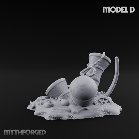 Wrecked Shipwreck Debris D Miniature for Dungeons and Dragons, Pathfinder or other TTRPGs
