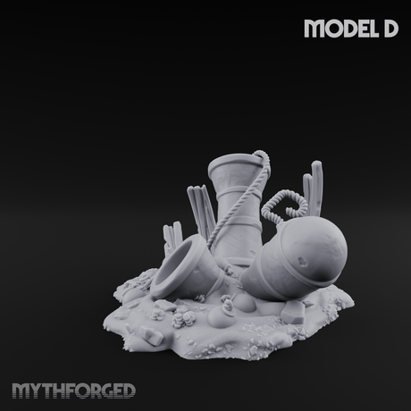 Wrecked Shipwreck Debris D Miniature for Dungeons and Dragons, Pathfinder or other TTRPGs
