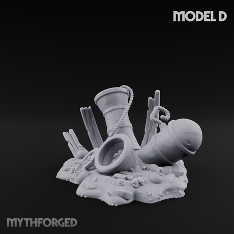 Wrecked Shipwreck Debris D Miniature for Dungeons and Dragons, Pathfinder or other TTRPGs