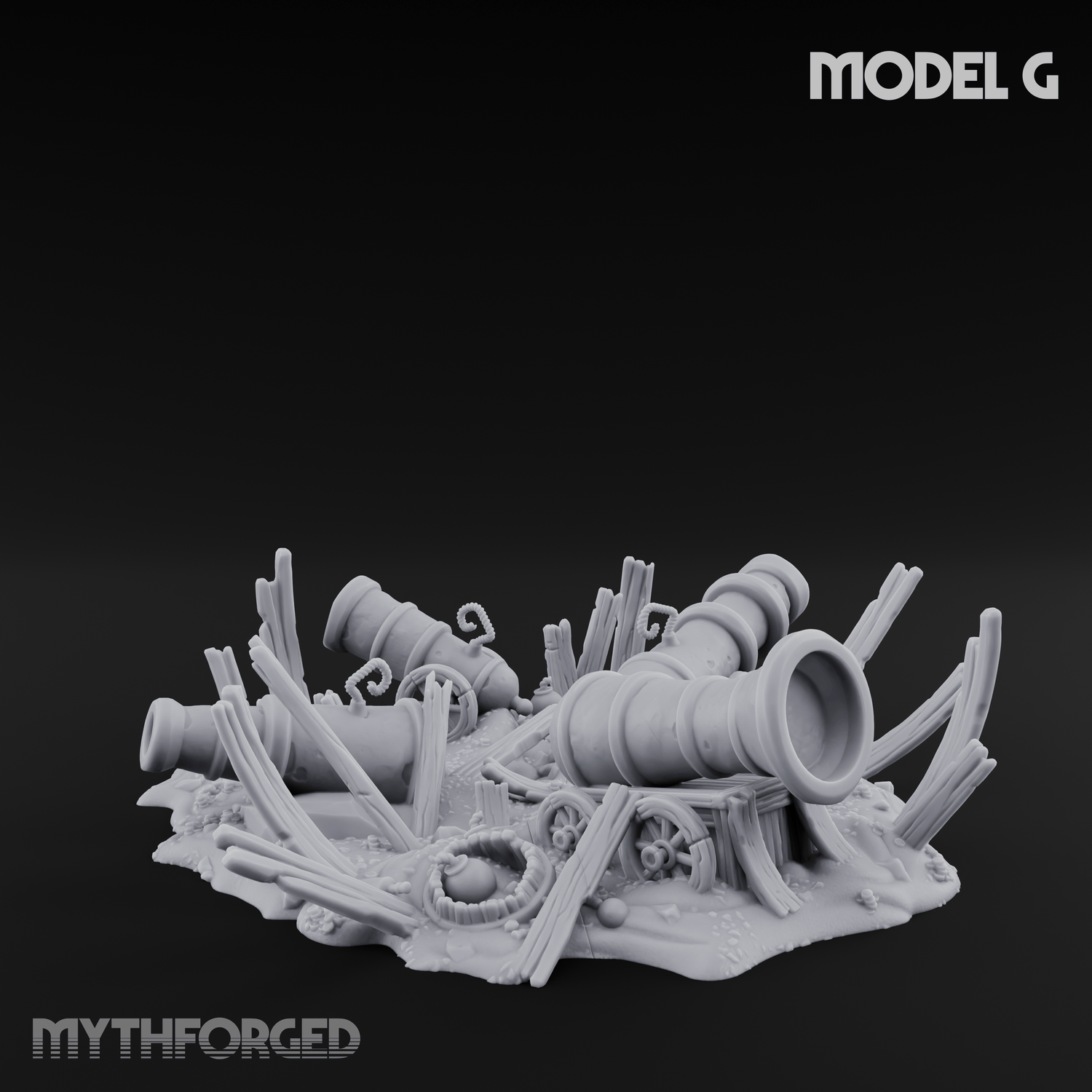 Wrecked Shipwreck Debris Miniature for Dungeons and Dragons, Pathfinder or other TTRPGs