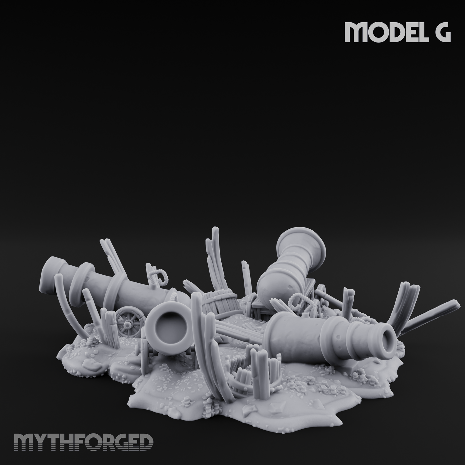 Wrecked Shipwreck Debris G Miniature for Dungeons and Dragons, Pathfinder or other TTRPGs