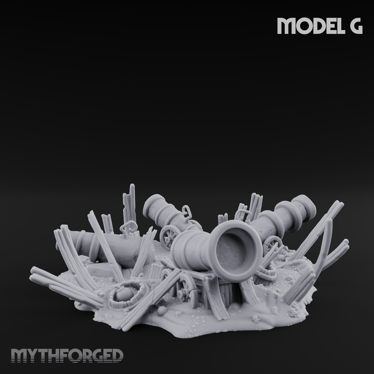 Wrecked Shipwreck Debris G Miniature for Dungeons and Dragons, Pathfinder or other TTRPGs