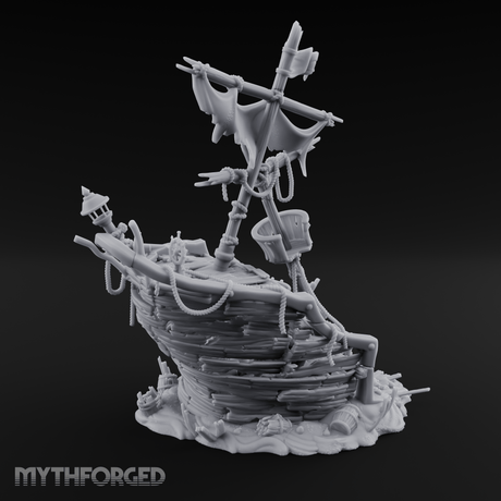 Wrecked Pirate Ship Miniature for Dungeons and Dragons, Pathfinder or other TTRPGs