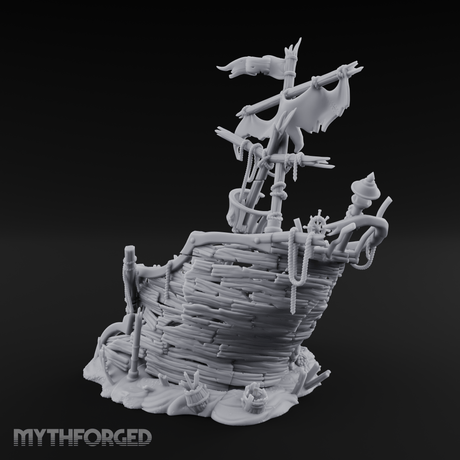 Wrecked Pirate Ship Miniature for Dungeons and Dragons, Pathfinder or other TTRPGs