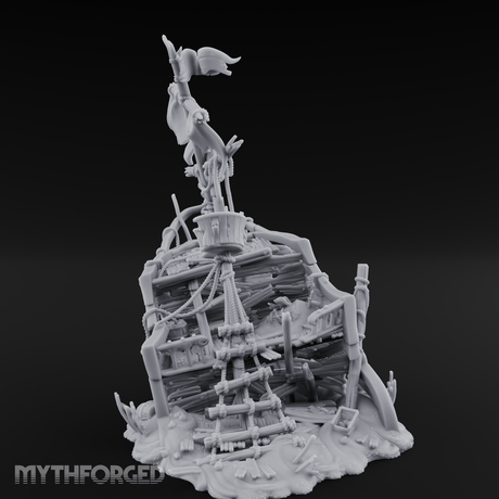 Wrecked Pirate Ship Miniature for Dungeons and Dragons, Pathfinder or other TTRPGs