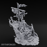 Wrecked Pirate Ship Miniature for Dungeons and Dragons, Pathfinder or other TTRPGs