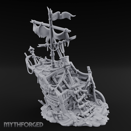 Wrecked Pirate Ship Miniature for Dungeons and Dragons, Pathfinder or other TTRPGs