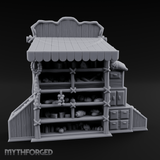 Awning-Topped Market Stall Miniature for Dungeons and Dragons, Pathfinder or other TTRPGs