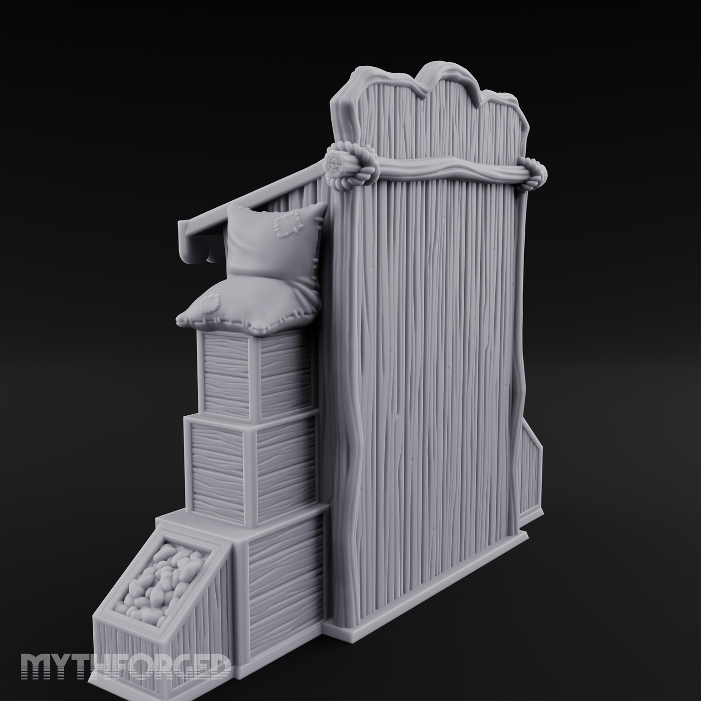 Awning-Topped Market Stall Miniature for Dungeons and Dragons, Pathfinder or other TTRPGs