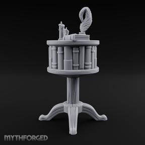 Feather-Crowned Pedestal Lectern Miniature for Dungeons and Dragons, Pathfinder or other TTRPGs