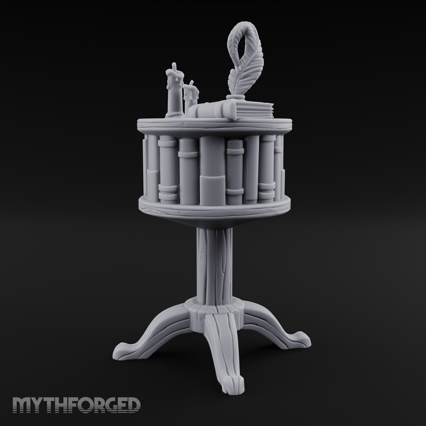 Feather-Crowned Pedestal Lectern Miniature for Dungeons and Dragons, Pathfinder or other TTRPGs