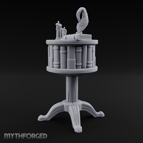 Feather-Crowned Pedestal Lectern Miniature for Dungeons and Dragons, Pathfinder or other TTRPGs