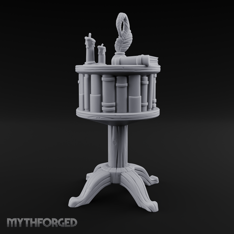 Feather-Crowned Pedestal Lectern Miniature for Dungeons and Dragons, Pathfinder or other TTRPGs