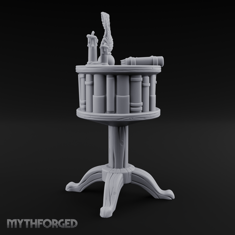 Feather-Crowned Pedestal Lectern Miniature for Dungeons and Dragons, Pathfinder or other TTRPGs