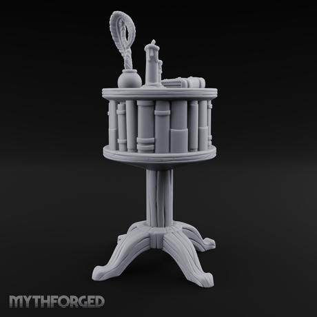 Feather-Crowned Pedestal Lectern Miniature for Dungeons and Dragons, Pathfinder or other TTRPGs