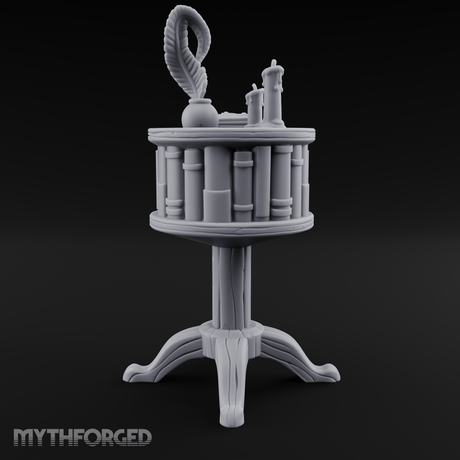 Feather-Crowned Pedestal Lectern Miniature for Dungeons and Dragons, Pathfinder or other TTRPGs
