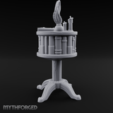 Feather-Crowned Pedestal Lectern Miniature for Dungeons and Dragons, Pathfinder or other TTRPGs