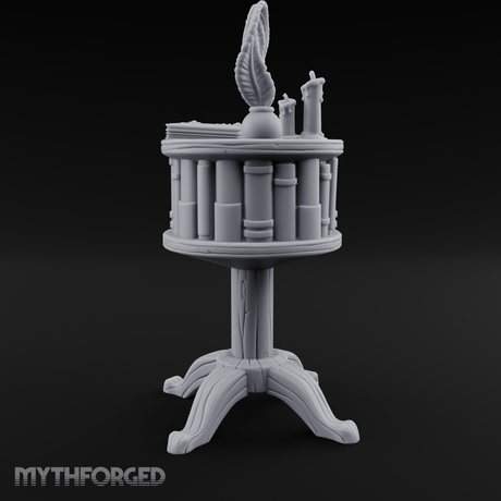 Feather-Crowned Pedestal Lectern Miniature for Dungeons and Dragons, Pathfinder or other TTRPGs