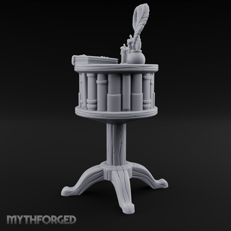 Feather-Crowned Pedestal Lectern Miniature for Dungeons and Dragons, Pathfinder or other TTRPGs