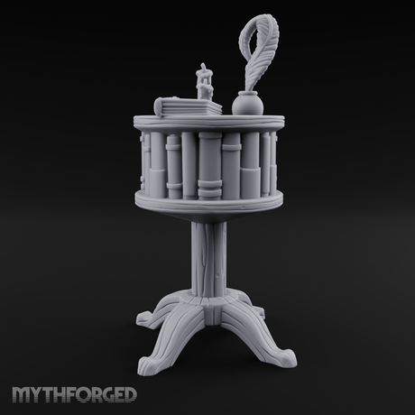 Feather-Crowned Pedestal Lectern Miniature for Dungeons and Dragons, Pathfinder or other TTRPGs