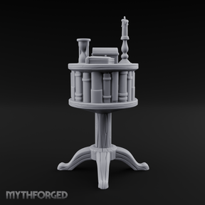 Pedestal-Mounted Display Curio Table Miniature for Dungeons and Dragons, Pathfinder or other TTRPGs
