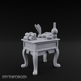 Alchemist's Curiosity Desk Miniature for Dungeons and Dragons, Pathfinder or other TTRPGs
