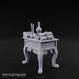 Alchemist's Curiosity Desk Miniature for Dungeons and Dragons, Pathfinder or other TTRPGs