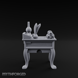 Alchemist's Curiosity Desk Miniature for Dungeons and Dragons, Pathfinder or other TTRPGs