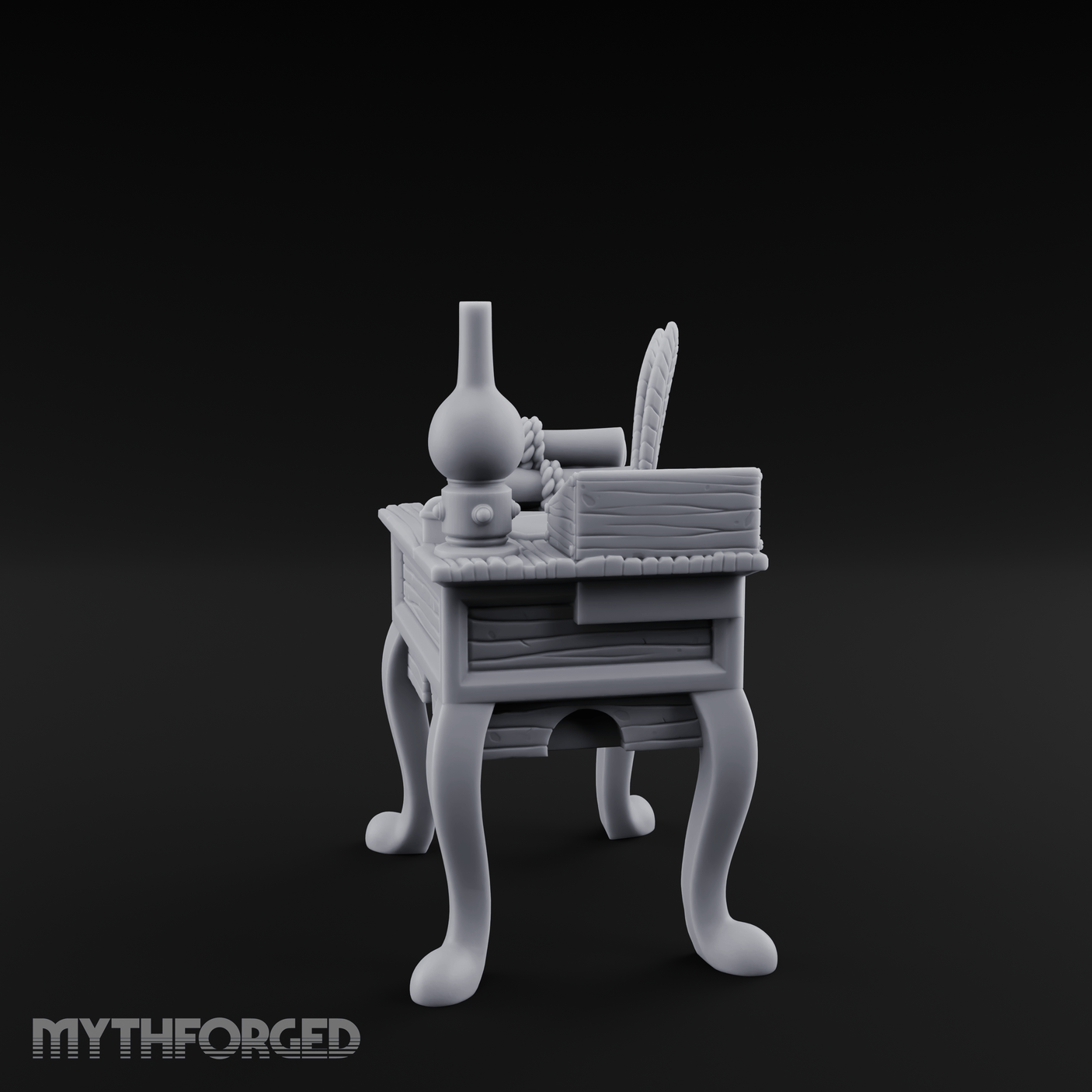 Alchemist's Curiosity Desk Miniature for Dungeons and Dragons, Pathfinder or other TTRPGs
