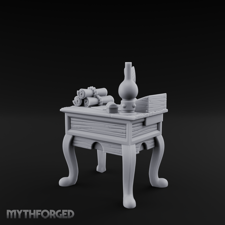 Alchemist's Curiosity Desk Miniature for Dungeons and Dragons, Pathfinder or other TTRPGs