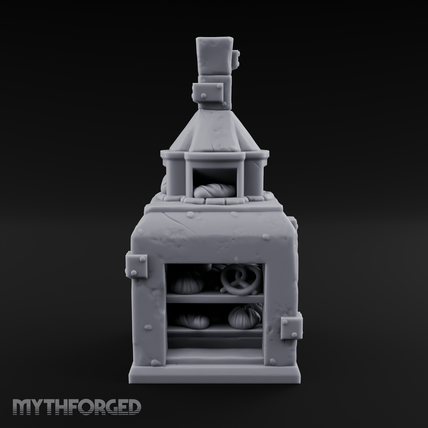 Bread-Filled Baker's Oven Miniature for Dungeons and Dragons, Pathfinder or other TTRPGs