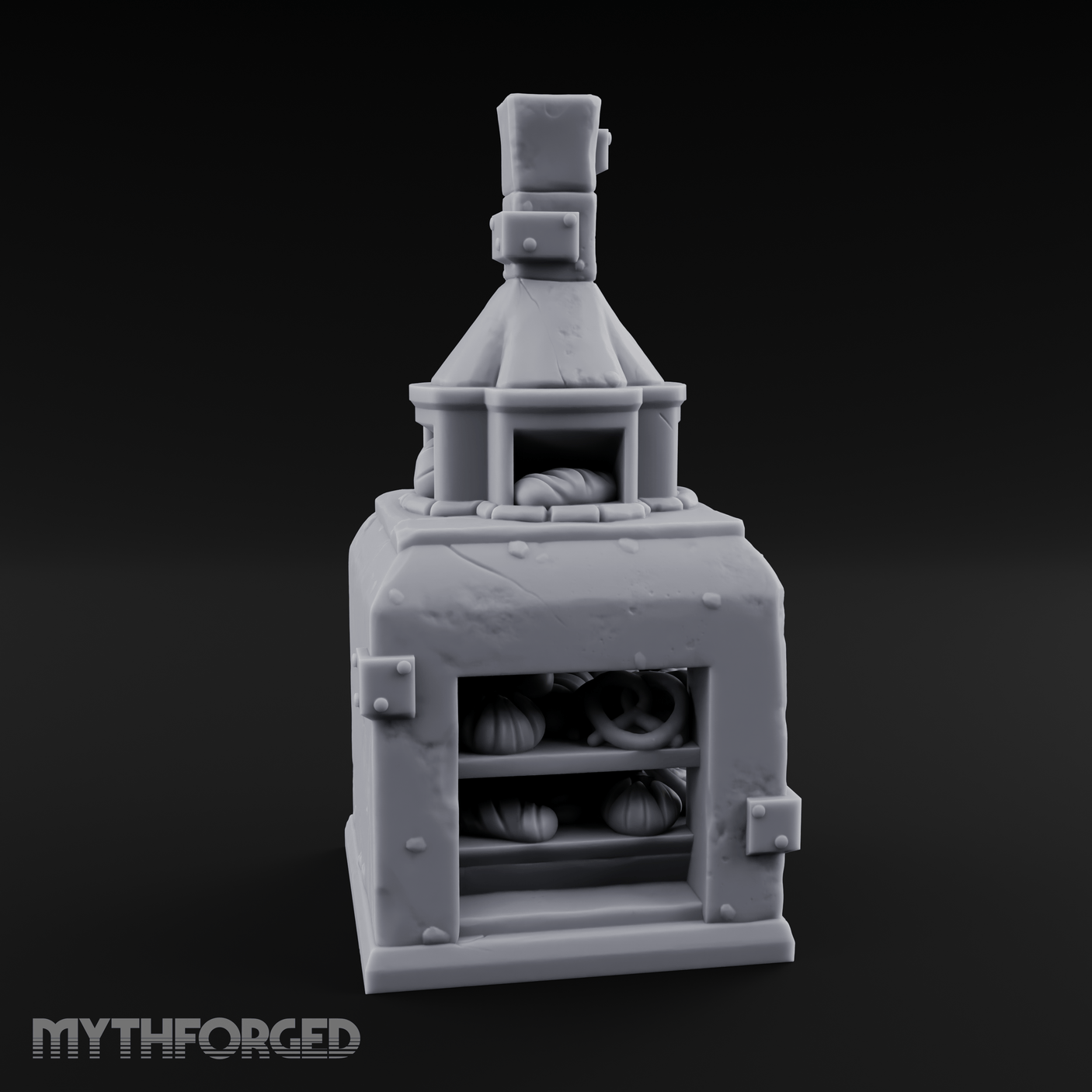 Bread-Filled Baker's Oven Miniature for Dungeons and Dragons, Pathfinder or other TTRPGs