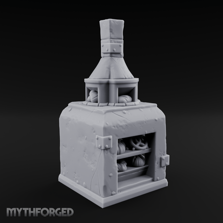 Bread-Filled Baker's Oven Miniature for Dungeons and Dragons, Pathfinder or other TTRPGs