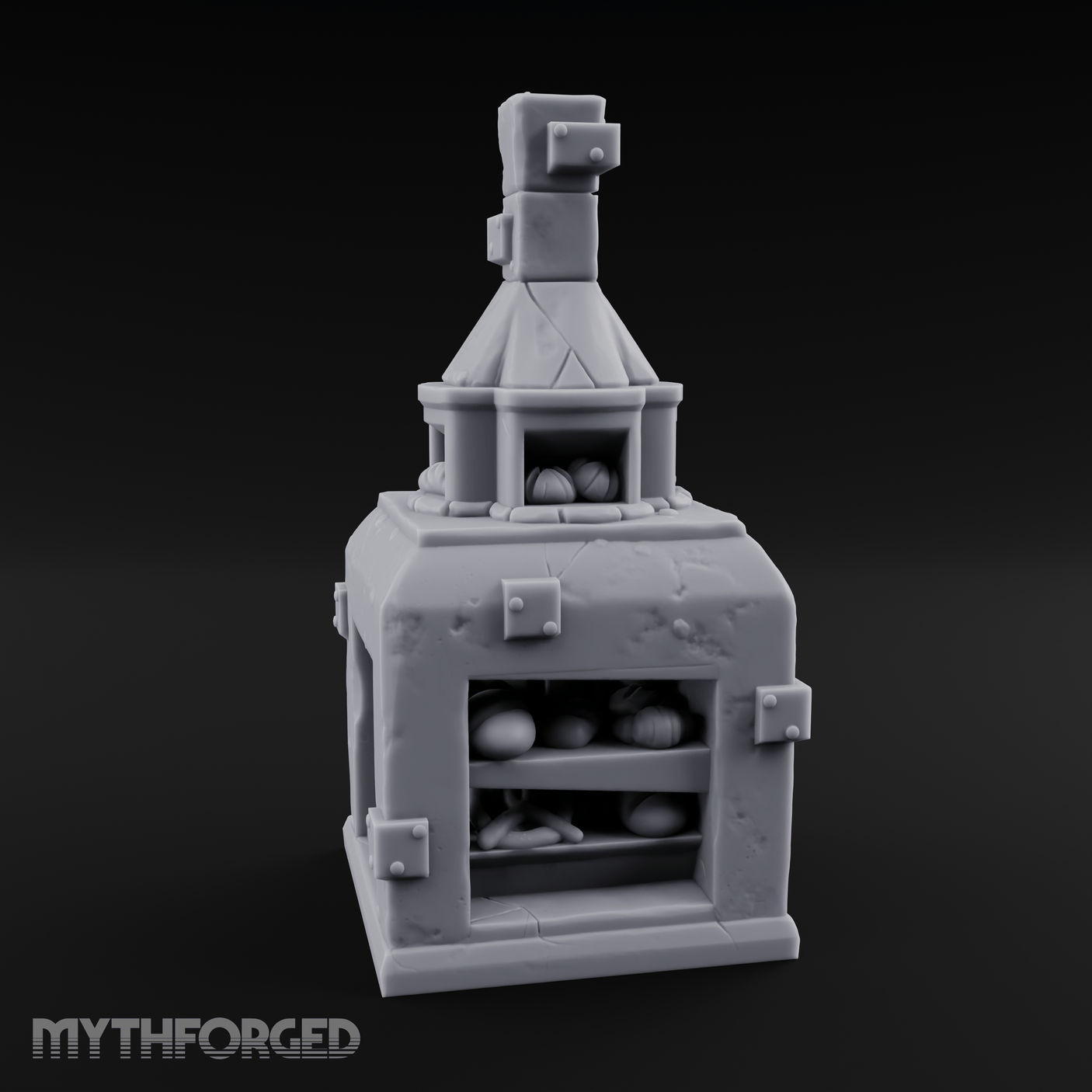 Bread-Filled Baker's Oven Miniature for Dungeons and Dragons, Pathfinder or other TTRPGs