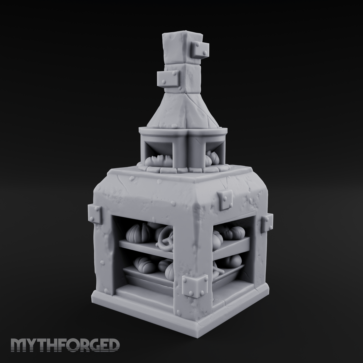 Bread-Filled Baker's Oven Miniature for Dungeons and Dragons, Pathfinder or other TTRPGs