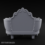 Quilted-Crowned Noble Settee Miniature for Dungeons and Dragons, Pathfinder or other TTRPGs