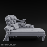 Tufted Noble Chaise Lounge Miniature for Dungeons and Dragons, Pathfinder or other TTRPGs