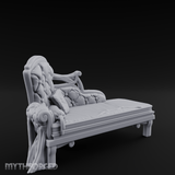 Tufted Noble Chaise Lounge Miniature for Dungeons and Dragons, Pathfinder or other TTRPGs