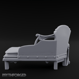 Tufted Noble Chaise Lounge Miniature for Dungeons and Dragons, Pathfinder or other TTRPGs