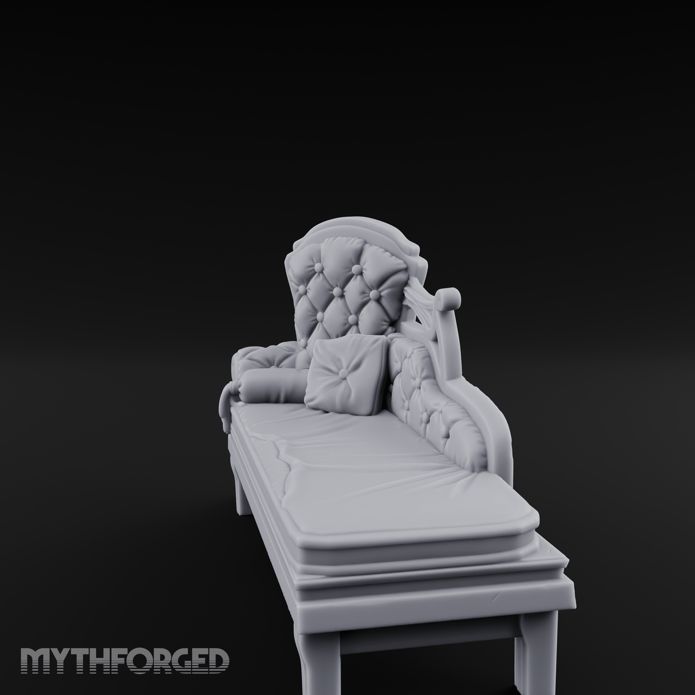 Tufted Noble Chaise Lounge Miniature for Dungeons and Dragons, Pathfinder or other TTRPGs