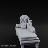 Tufted Noble Chaise Lounge Miniature for Dungeons and Dragons, Pathfinder or other TTRPGs