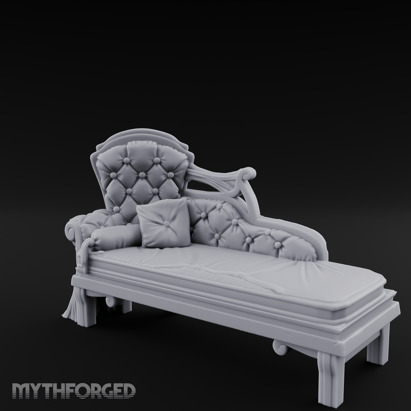 Tufted Noble Chaise Lounge Miniature for Dungeons and Dragons, Pathfinder or other TTRPGs